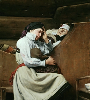 Bedside Prints: Wounded, 1888. Creator: Carl Fredrik Sundt-Hansen