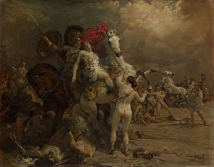 Wounded Amazon Camilla, 1922. Artist: Savitsky, Georgi Konstantinovich (1887-1949) Wounded Amazon Camilla, 1922. Artist: Savitsky, Georgi Konstantinovich (1887-1949)