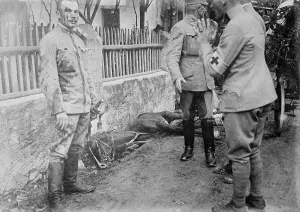 Casualties Prints: Wounded Austrian Officer on Patrol on Isonzo