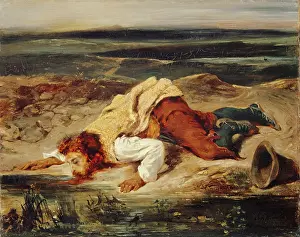 Wound Prints: Wounded Brigand (Roman Shepherd), 1826. Creator: Eugene Delacroix