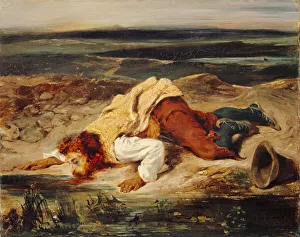 Delacroix Prints: Wounded Brigand (Roman Shepherd), ca 1825. Creator: Delacroix, Eugene (1798-1863)