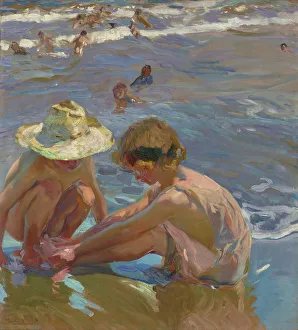 Straw Hat Prints: The Wounded Foot, 1909. Creator: Joaquin Sorolla y Bastida