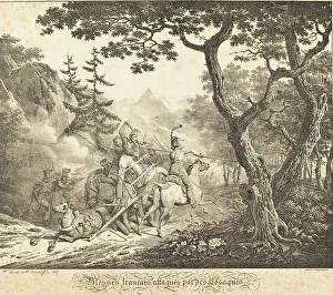 Attacker Prints: Wounded French Attacked by a Cossack
