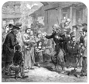 Welcoming Party Prints: A wounded French soldier returned home, 1871. Creator: A. H