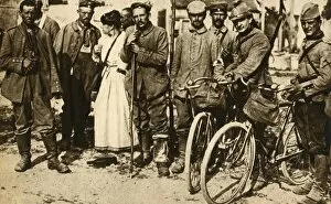Bicycles Collection: Wounded German prisoners are cared for by the Red Cross, France, First World War, 1914-1918