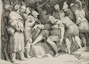 Bonasone Giulio Prints: The Wounded Scipio, c1546. Creator: Giulio Bonasone