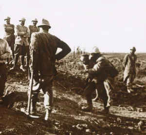 Wounded soldier, Haute Chevauchee, northern France, c1914-c1918