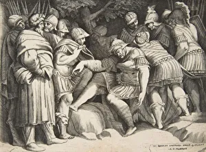 The wounded soldier Scipio in the centre surrounded by figures, 1531-76 The wounded soldier Scipio in the centre surrounded by figures, 1531-76