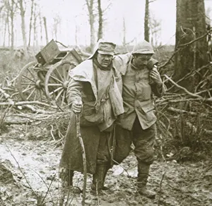 Wounded soldier, Verdun, northern France, 1916