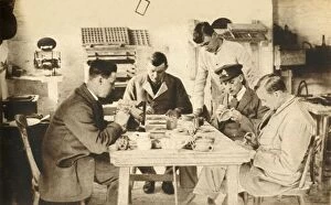 Class Gallery: Wounded soldiers in pottery class...Devon, First World War, 1914-1918, (1933). Creator: Unknown
