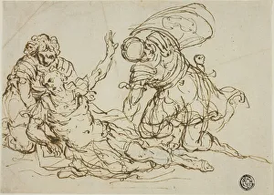 Iron Gall Prints: Wounded Warrior and Two Companions, n.d. Creator: Unknown