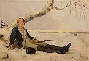 Schjerfbeck Collection: Wounded Warrior in the Snow, 1880