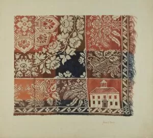Item Gallery: Woven Coverlet, 1935 / 1942. Creator: Alois E. Ulrich