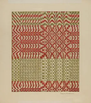 Woven Coverlet, 1935 / 1942. Creator: Charles Roadman