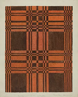 Geometric Design Prints: Woven Coverlet, 1935/1942. Creator: Martha L. Lanscher