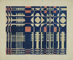 Woven Coverlet, 1935/1942. Creator: Martha L. Lanscher