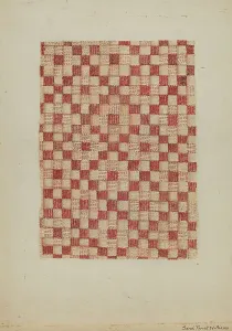 Coverlet Prints: Woven Coverlet, 1935/1942. Creator: Sarah F. Williams
