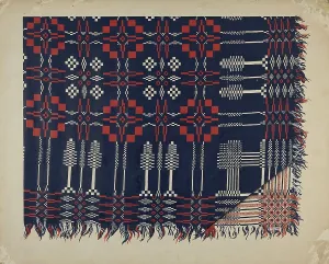 Atkinson Ralph Prints: Woven Coverlet, c. 1937. Creator: Ralph Atkinson
