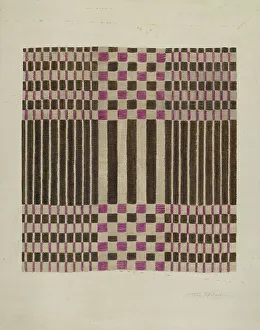 Geometric Design Prints: Woven Coverlet, c. 1937. Creator: Theodore Pfitzer
