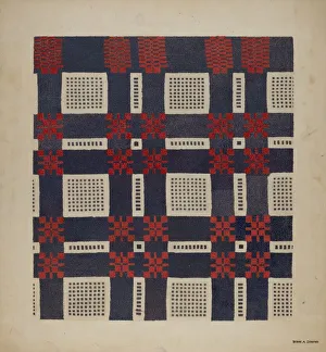 Dingman Byron Prints: Woven Textile, 1935 / 1942. Creator: Byron Dingman