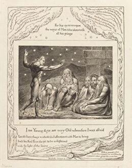 Blake William Gallery: The Wrath of Elihu, 1825. Creator: William Blake