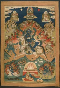 Severed Head Prints: Wrathful Form of the Goddess Saraswati (Magzor Gyalmo) or Palden Llamo, 20th century