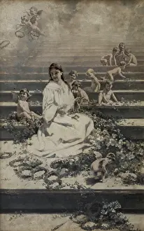 Sitting On Ground Prints: Wreath-Weaving (Our Lady of the Herbs)
