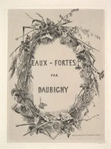 Metropolitan M Prints: Wreath of Wildflowers, title for Eaux-Fortes par Daubigny, 1850