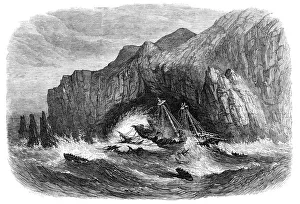 Shipwrecked Prints: Wreck of the General Grant on the Auckland Islands, 1868. Creator: Unknown