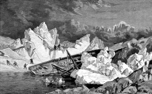 North Pole Prints: The wreck of the Hansa. Second German North Polar Expedition, 1870. Artist: Anonymous