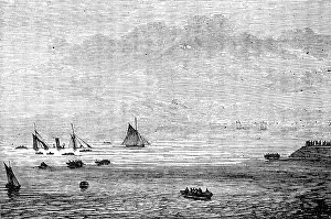 Wreck of the mail-packet Caledonia at St. Helier's, 1881. Creator: Unknown.<br> Wreck of the mail-packet Caledonia at St. Helier's, 1881. Creator: Unknown