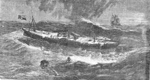 Wreck Prints: Wreck of the San Francisco; American steam-ship December 1853, 1854. Creator: Unknown
