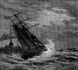 Wreck of a schooner at Dover, 1873. Creator: Unknown