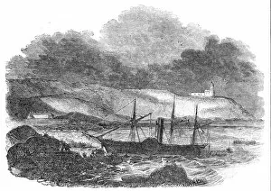 Paddle Steamers Gallery: Wreck of 'The Vanguard'steamer, off Cork Lighthouse, 1844. Creator: Unknown