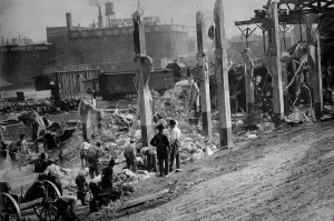 Wrecking Palace of the Fans ballpark, Cincinnati (baseball), 1911. Creator: Bain News Service
