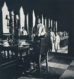 Hm Stationery Office Gallery: Wren wine stewards in the Banqueting Hall of the Great Wren, 1941. Artist: Cecil Beaton