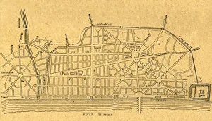 Sir Christopher Collection: Wrens Plan for Rebuilding London, (1897). Creator: Unknown