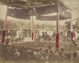 Wrestlers Prints: Wrestlers, about 1875-1890s. Creator: Adolfo Farsari