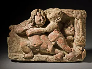 Wrestlers Prints: Wrestlers, 5th century. Creator: Unknown
