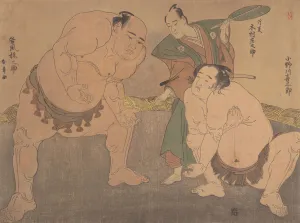 Wrestlers Prints: The Wrestlers, ca. 1785. Creator: Shunsho