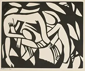 Wrestlers Prints: The Wrestlers. Creator: Henri Gaudier-Brzeska