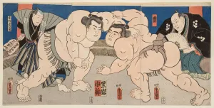 Wrestling match Koyanagi vs Kuroiwa, 1850