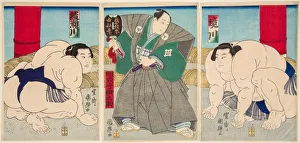 Sports His Prints: Wrestling match Shakaigawa vs Ayasemawa, 1873
