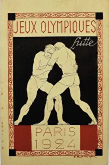 Wrestling. Olympic Games, Paris 1924, 1924. Creator: Blanche, Emmanuel (1880-1946)