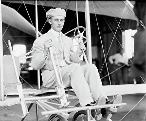 Wright Brothers Airplane, Etc - Harry Atwood, 1911. Creator: Harris & Ewing. Wright Brothers Airplane, Etc - Harry Atwood, 1911. Creator: Harris & Ewing