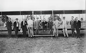 1911 Prints: Wright Model B Flyer preparing for the Hearst Transcontinental Flight Derby