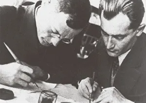Photochrom Gallery: Writers Ilya Ilf and Yevgeny Petrov, 1932