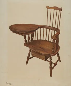 Writing Chair Prints: Writing Armchair, 1940. Creator: Rolland Livingstone