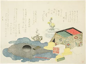 Writing Set Prints: Writing Implements and Seals, Japan, 1799 or 1811. Creator: Kubo Shunman