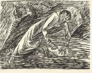 Evangelist Gallery: The Writing Prophet (Saint John on Patmos), 1919. Creator: Ernst Barlach